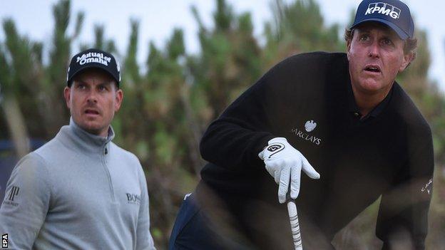 Henrik Stenson (left) and Phil Mickelson