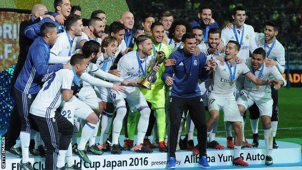 Real Madrid winning the 2016 Club World Cup