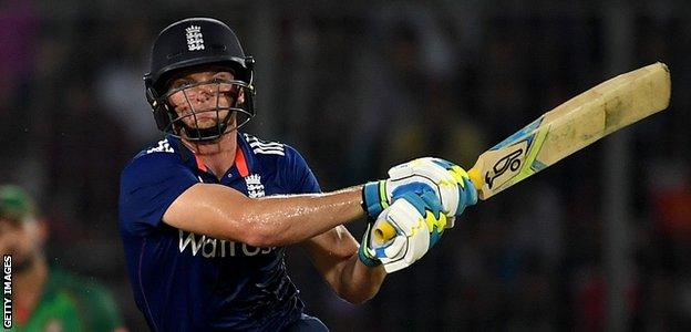 Jos Buttler bats during an ODI against Bangladesh