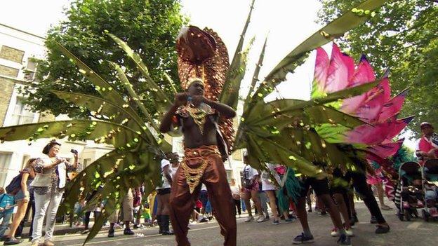 Notting Hill carnival dancer