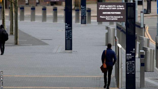 Outside Tottenham's stadium