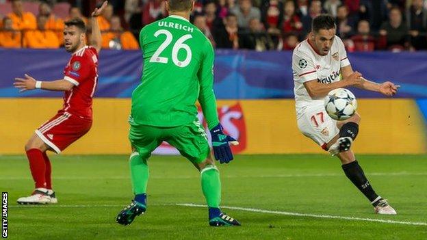 Pablo Sarabia scores for Sevilla