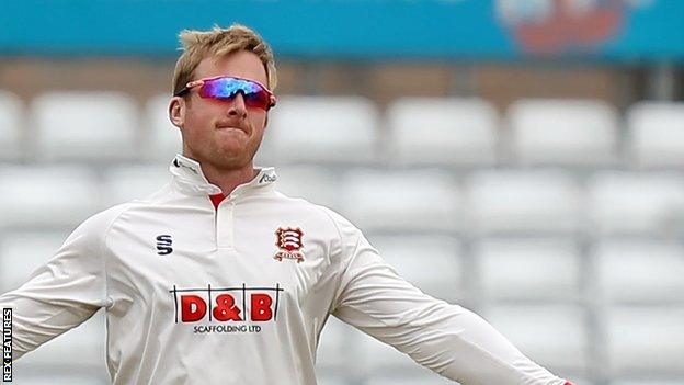 Essex spinner Simon Harmer's previous best first-class bowling figures were 9-95 prior to his 9-80 against Derbyshire