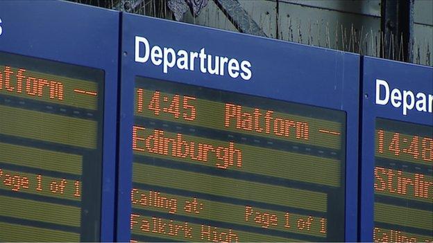 Departures board at Waverley