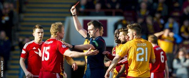 Barry Robson was sent off moments after coming on as a substitute