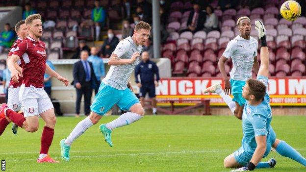 Inverness CT's Shane Sutherland scores against Arbroath