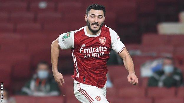 Arsenal left-back Sead Kolasinac during an EFL Cup tie