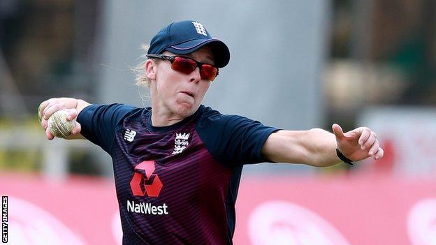 England captain Heather Knight in training