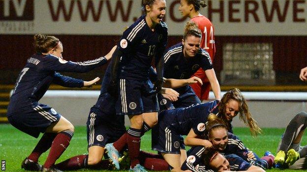 Scotland women celebrate