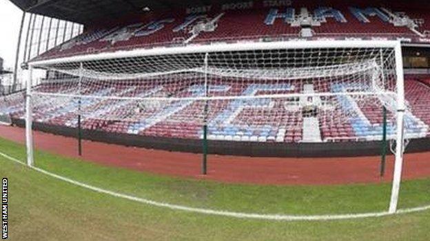 West Ham Boleyn Ground goalposts