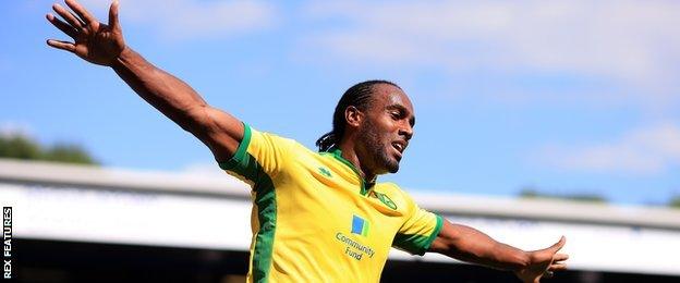 Cameron Jerome netted Norwich's third goal against Blackburn at Ewood Park