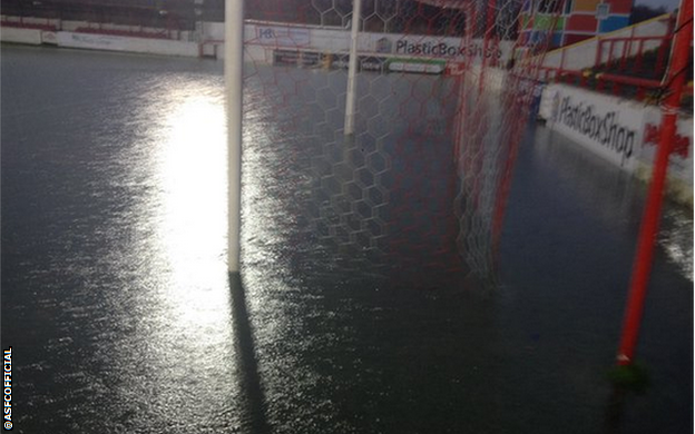 Accrington Stanley's pitch under water