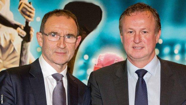 Republic of Ireland boss Martin O'Neill and NI manager Michael O'Neill