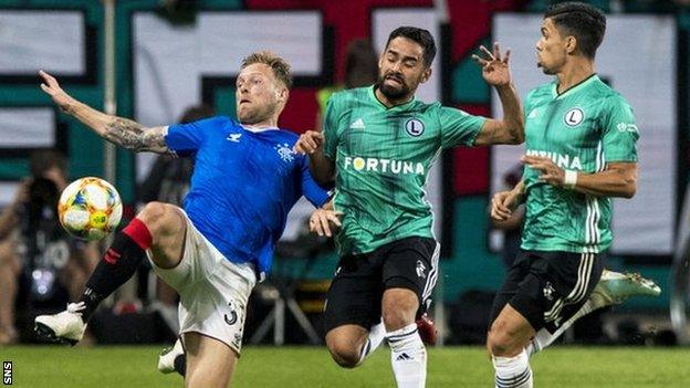 Legia winger Luquinhas (centre) was a threat down the left