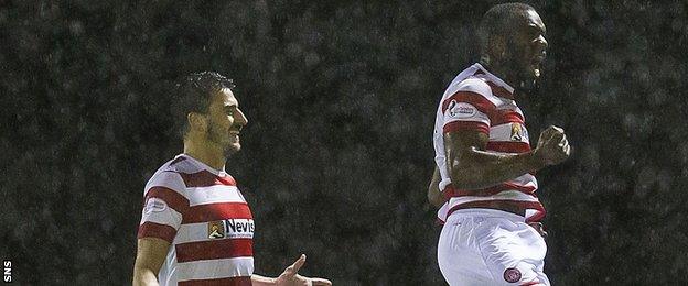 Hamilton Academical players celebrating