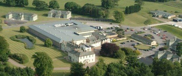 An aerial shot of Dovenby Hall, near Cockermouth