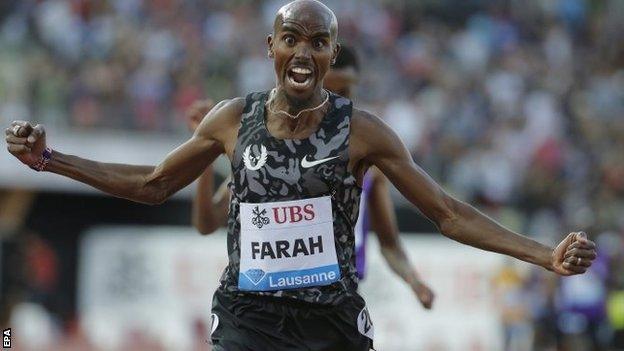 An emotional Farah celebrated wildly as he crossed the finishing line