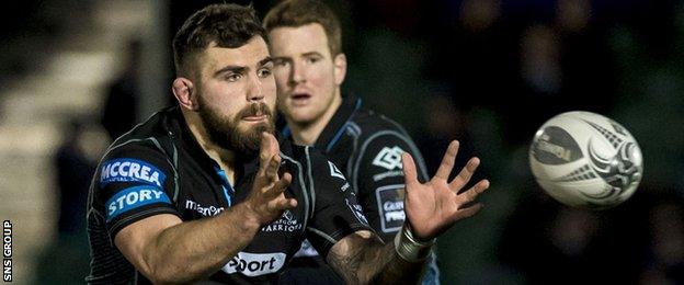 Jamie Bhatti in action for Glasgow Warriors