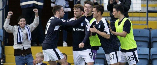 Dundee's Rory Loy (2nd from left)