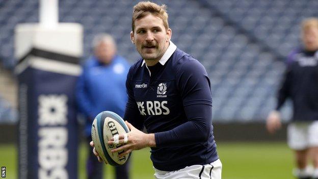 John Barclay in training for Scotland