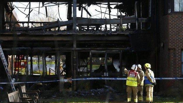 Firefighters at the South Oxfordshire District Council building