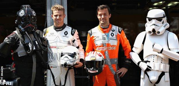 Star Wars characters with Nico Hulkenberg and Jolyon Palmer