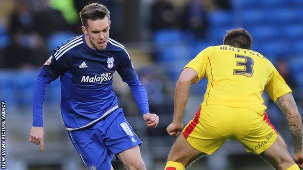 Craig Noone in action for Cardiif