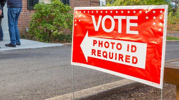 Voter ID polling place in Virginia