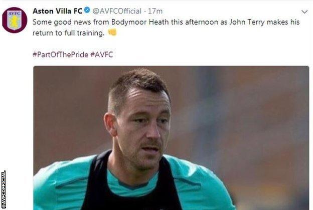 Aston Villa on Twitter: John Terry back in training