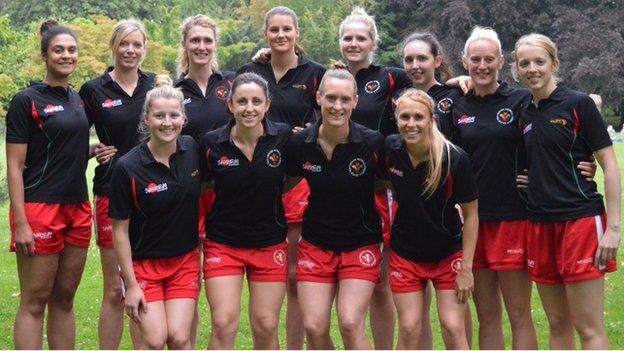 Suzy Drane (bottom row, second from left) captains an experienced Wales team that has won 301 caps between them