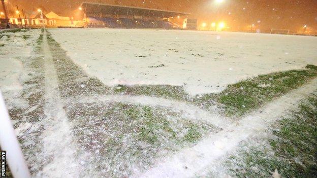 The Ballymena Showgrounds had originally been deemed playable after a mid-afternoon inspection