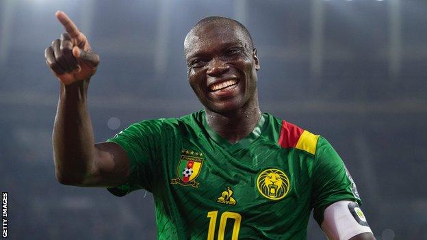 Vincent Aboubakar in action for Cameroon