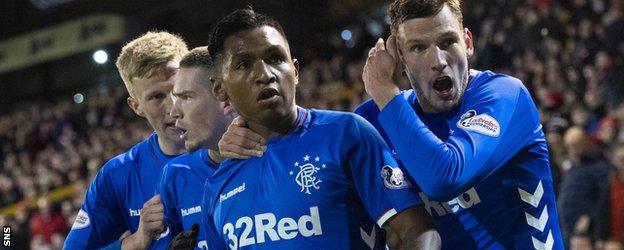 Alfredo Morelos took his tally to 15 goals in 23 Premiership matches