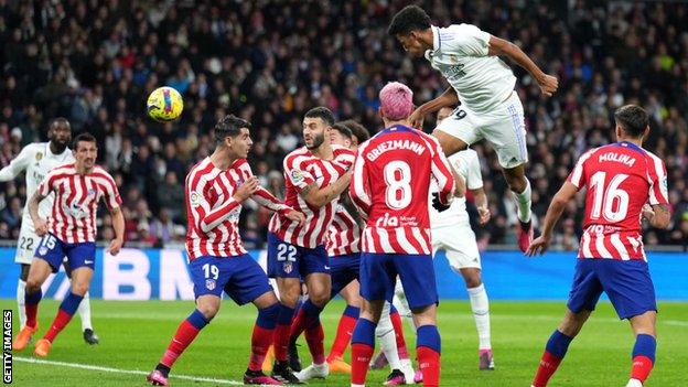 Alvaro Rodriguez scores against Atletico Madrid