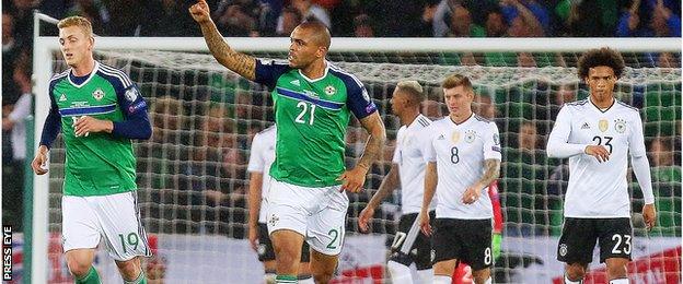 Josh Magennis scored Northern Ireland's goal with the last move of the match