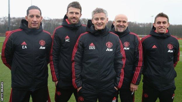 Ole Gunnar Solskjaer and his coaching staff