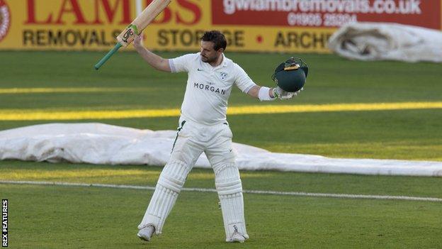 Daryl Mitchell leaves the pitch for Worcestershire for the last time in September 2021