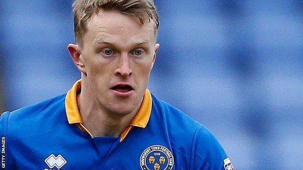 Luke Hendrie in action for Shrewsbury Town