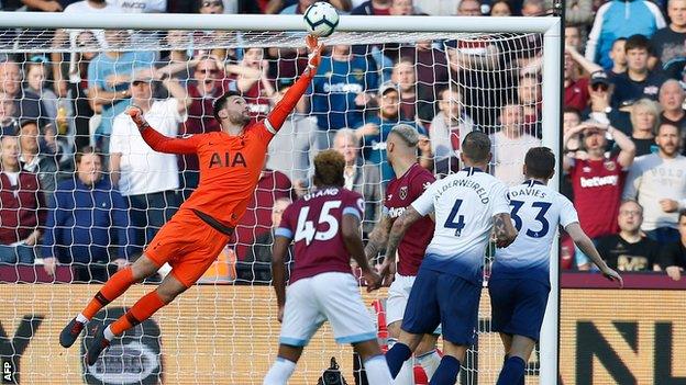 Hugo Lloris produces a fine save to deny Marko Arnautovic