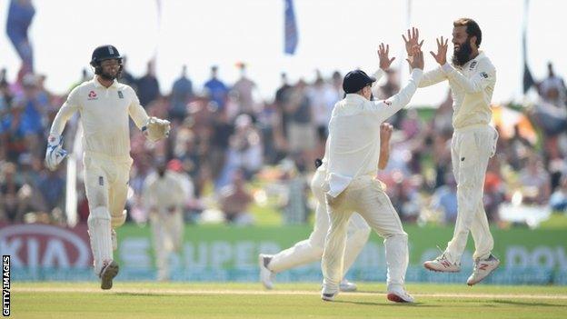 Moeen Ali celebrates wicket