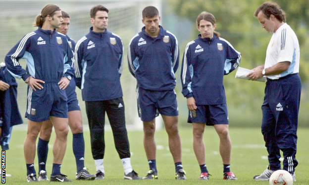 Marcelo Bielsa (right) has been a big influence on Pochettino (left)