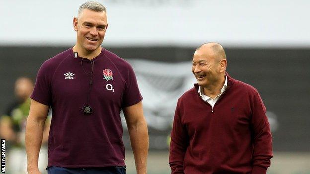 Jason Ryles (left) with Eddie Jones