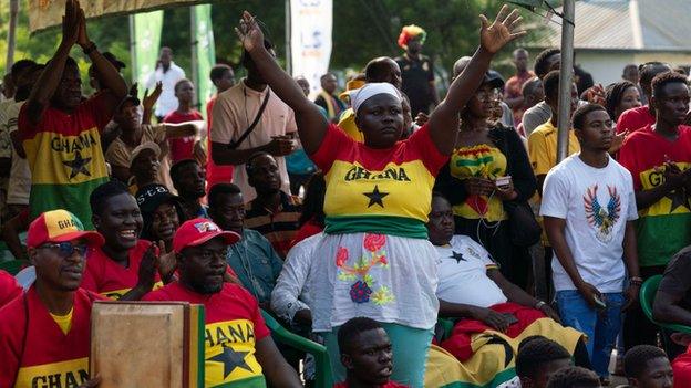 Ghana fans watching Qatar 2022 in Accra