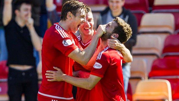 Graeme Shinnie put Aberdeen in front with his first goal for the club