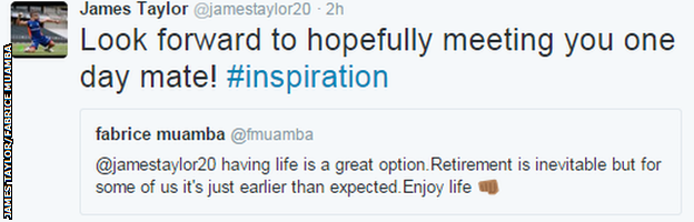 James Taylor responds to encouragement from Fabrice Muamba