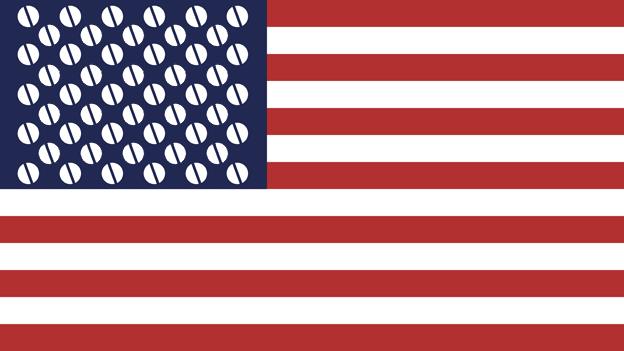The US flag with pills instead of stars