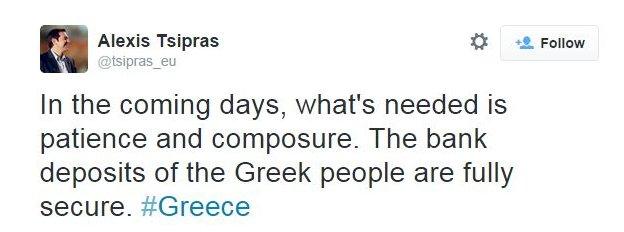 Tweet by Alexis Tsipras