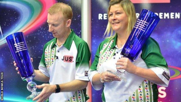 Nick Brett and Claire Johnston win the mixed pairs final