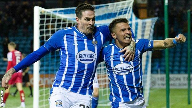 Kyle Lafferty (left) celebrates with Daniel Armstrong during Wednesday's win over St Johnstone