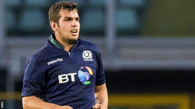 Stuart McInally in action for Scotland